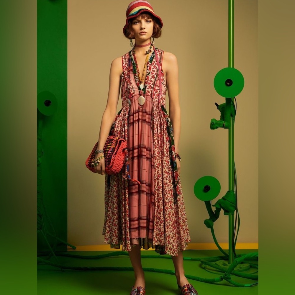 Zara Studio Patchwork Maxi Dress - Picture 4 of 16
